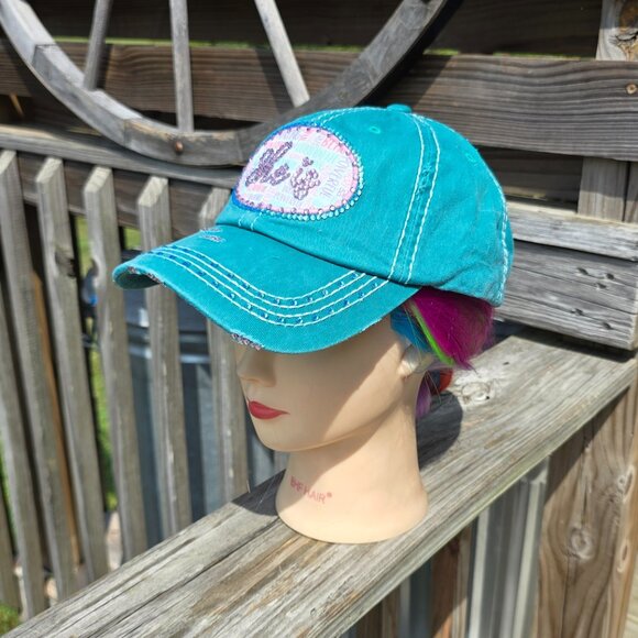 Ladies Turquoise SHe Is BLING Hat NEW - Picture 3 of 4